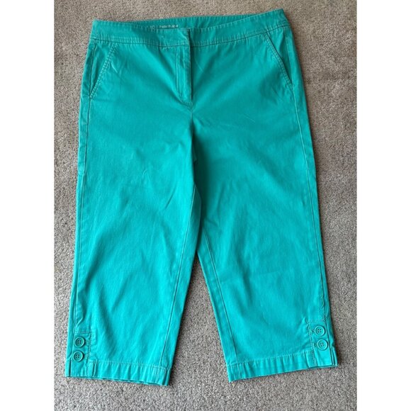Talbots Pants - Talbots Womens Size 10 Aqua Green Pedal Pusher Pants Casual Cropped Style